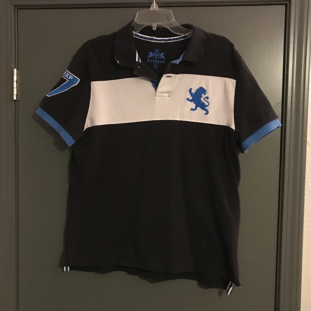 Express Navy & Blue Short-sleeve Polo